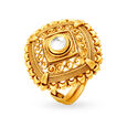 Filigree Gold and Kundan Glass Finger Ring,,hi-res 