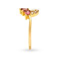 Leaf Motif Cocktail Gold Finger Ring,,hi-res 3