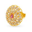 luxurious Cocktail Gold Finger Ring,,hi-res 2