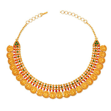 Majestic Gold Lakshmi Kasu Mala for the Tamil Bride