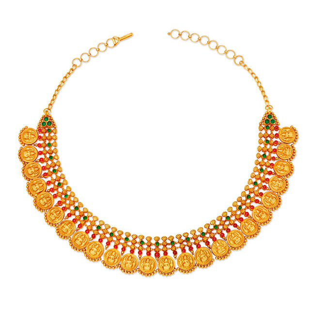 Majestic Gold Lakshmi Kasu Mala for the Tamil Bride,,hi-res 