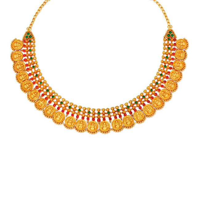 Majestic Gold Lakshmi Kasu Mala for the Tamil Bride,,hi-res 2