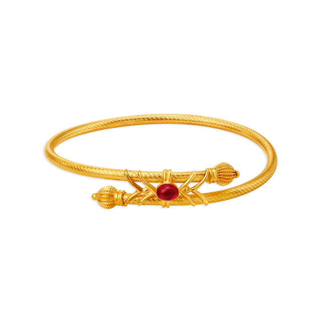 Sophisticated Twisted Gold Bangle,,hi-res