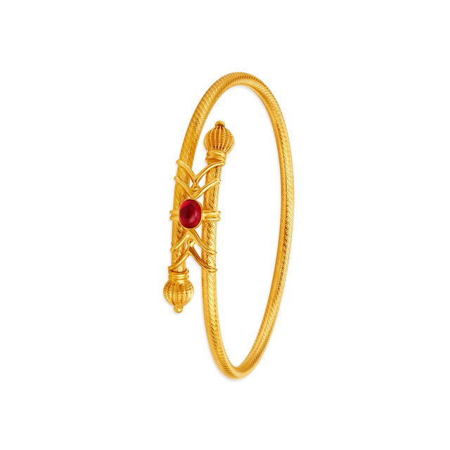 Sophisticated Twisted Gold Bangle,,hi-res