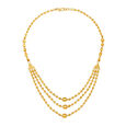 Cascading Yellow Gold Triple Etched Orb Chain,,hi-res 