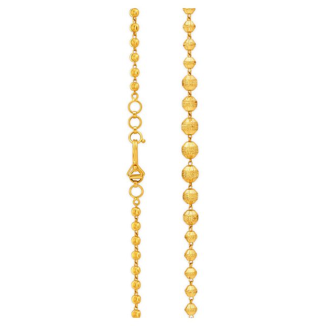 Grandiose Yellow Gold Beaded Ball Chain,,hi-res 