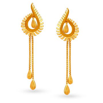 Contemporary Fancy Gold Drop Earrings