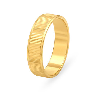 Contemporary Striped Gold Challa Ring