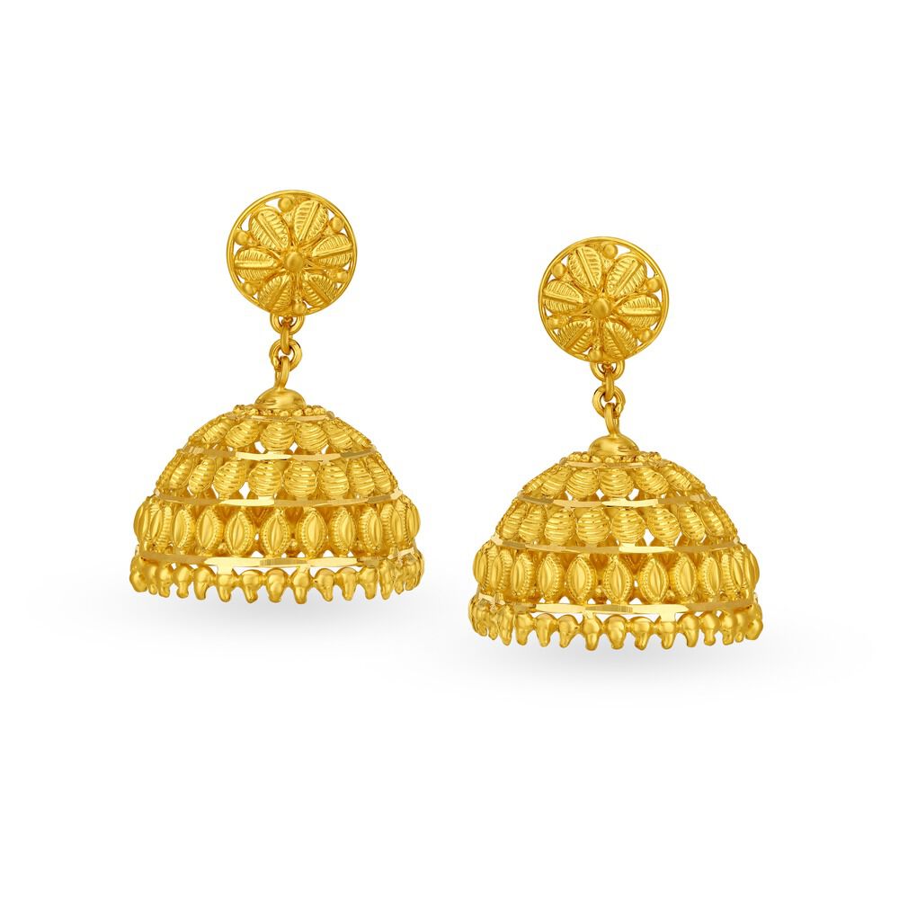 Buy Stately Gold Jhumkas at Best Price Tanishq Singapore Online Store