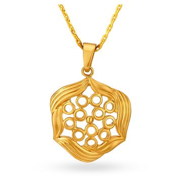 Unique 22 Karat Yellow Gold Geometric Pendant