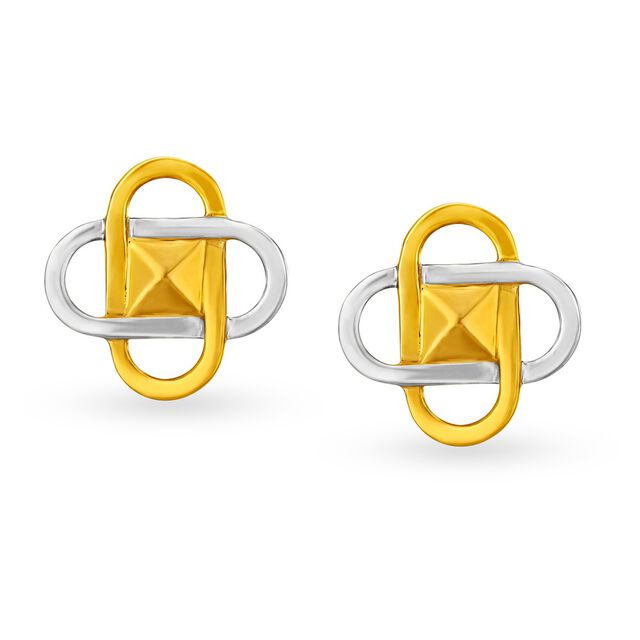 Two-toned Floral Stud Earrings 