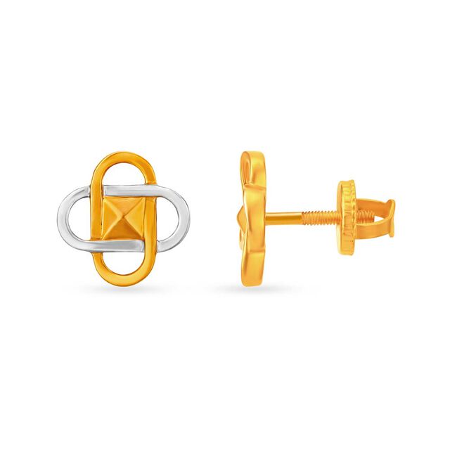 Two-toned Floral Stud Earrings 2
