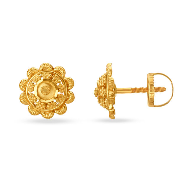Rawa Work Floral Gold Studs 4
