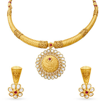 Round Floral Pristine Necklace Set