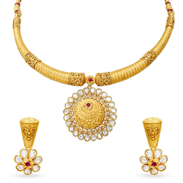 Round Floral Pristine Necklace Set 