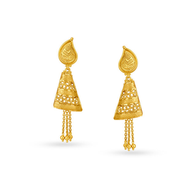 Asymmetric Yellow Gold Filigree Necklace and Earrings Set,,hi-res
