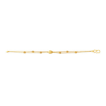 Delicate Yellow Gold Carved Bead Bracelet