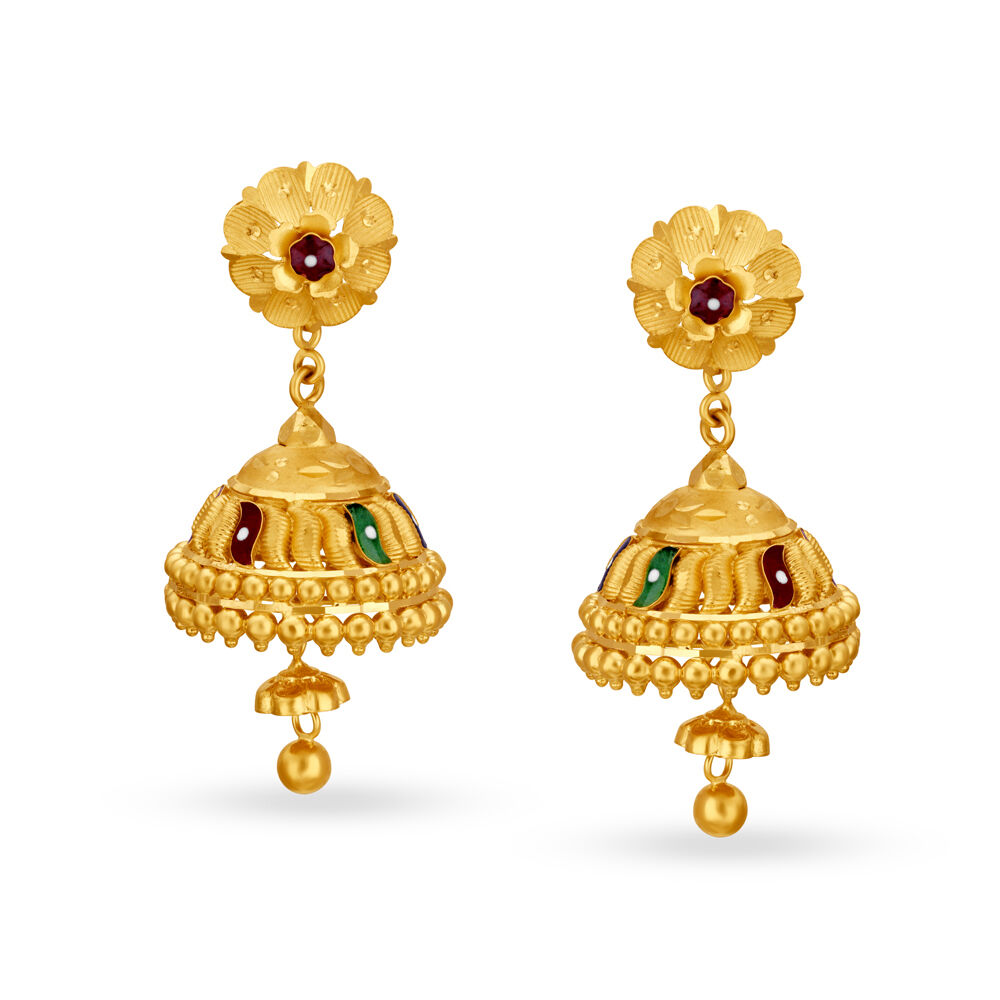 Shop Gold Jhumka Online at Best Price Tanishq UAE