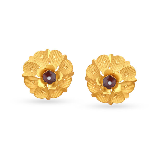 Radiant Meenakari Gold Jhumka Earrings,,hi-res 3