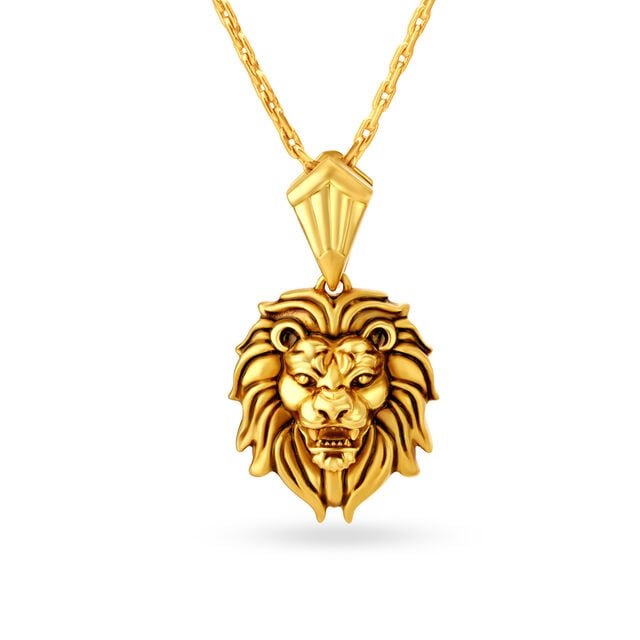 Dynamic 22 Karat Yellow Gold Lion Pendant 