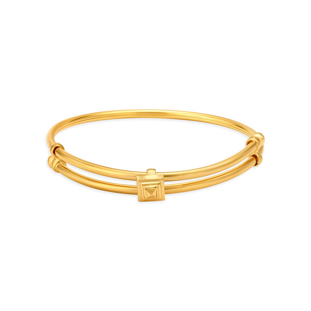 Distinctive 22 Karat Yellow Gold Pyramid Overlap Bangle,,hi-res