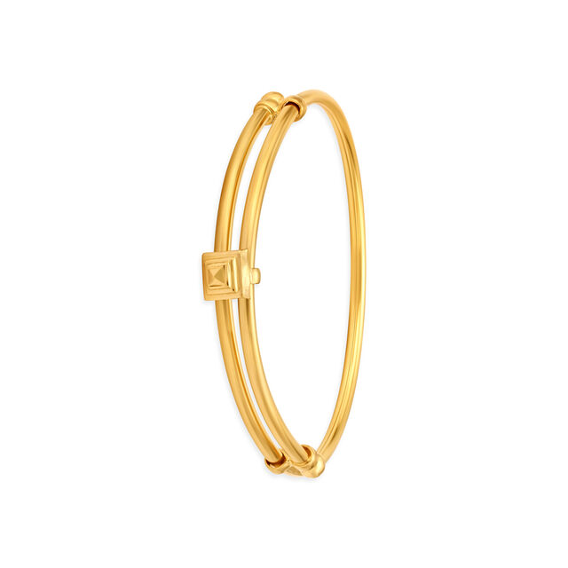 Distinctive 22 Karat Yellow Gold Pyramid Overlap Bangle,,hi-res