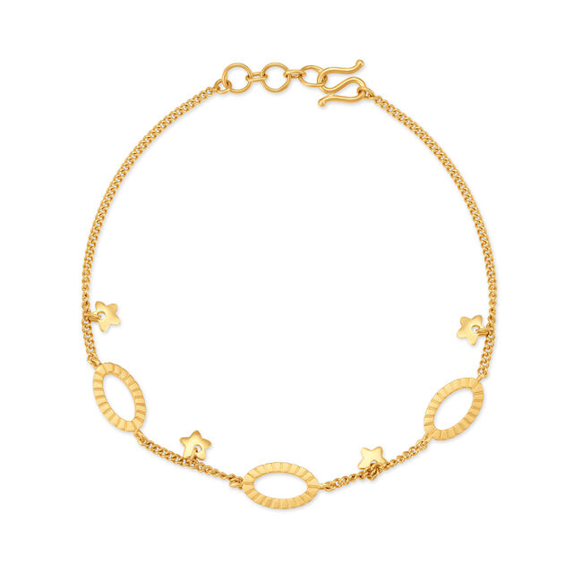 Adorable Yellow Gold Star Charm Bracelet 