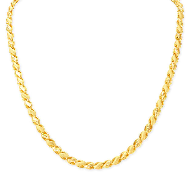 Carved Links Gold Chain for Men,,hi-res