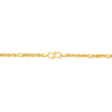 Grooved Large Links Gold Chain for Men