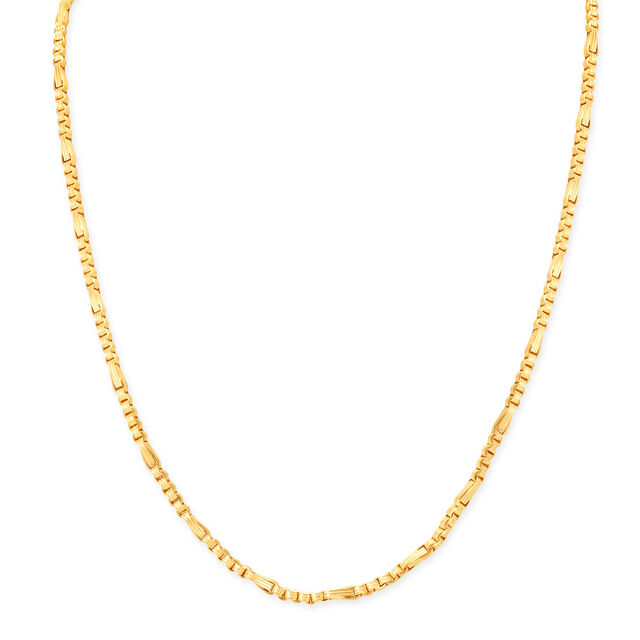 Indented Link Gold Chain for Men,,hi-res 2