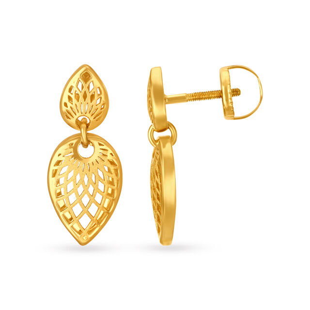 Alluring Mesh Gold Drop Earrings 2