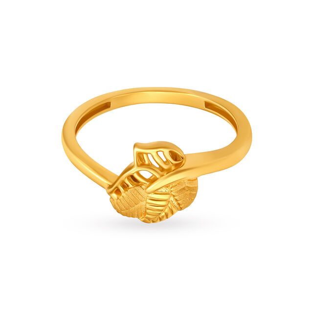 Elegant Leaf Motif Ring,,hi-res