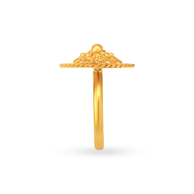 Ethnic Jali Work Gold Finger Ring,,hi-res