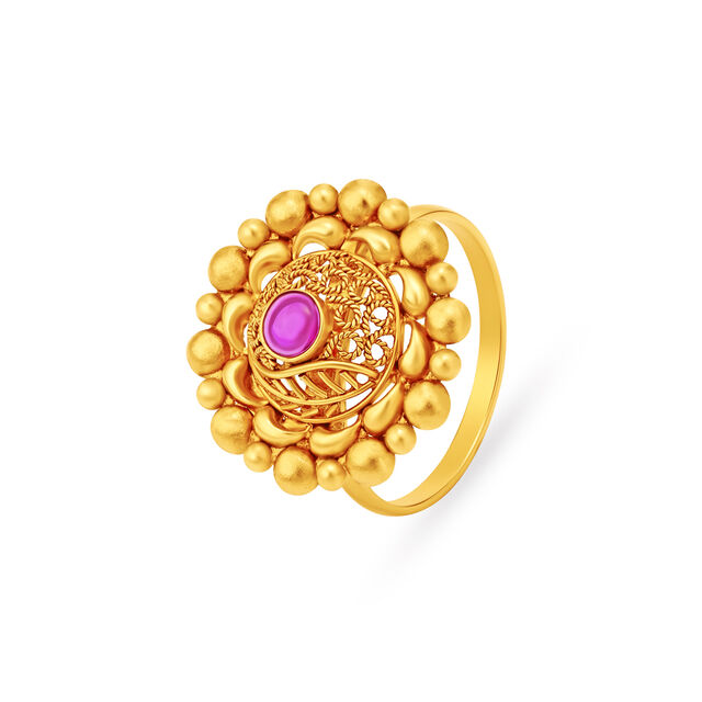 Elegant Floral Ring with Gemstone 2