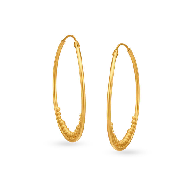Classy Minimalist Gold Hoop Earrings,,hi-res