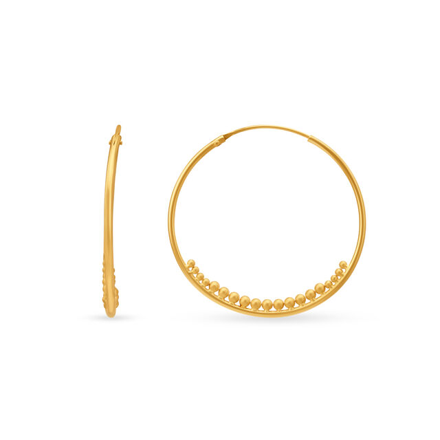 Classy Minimalist Gold Hoop Earrings,,hi-res