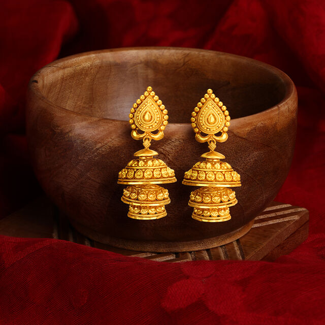 Traditional Detailed Drop Earrings,,hi-res