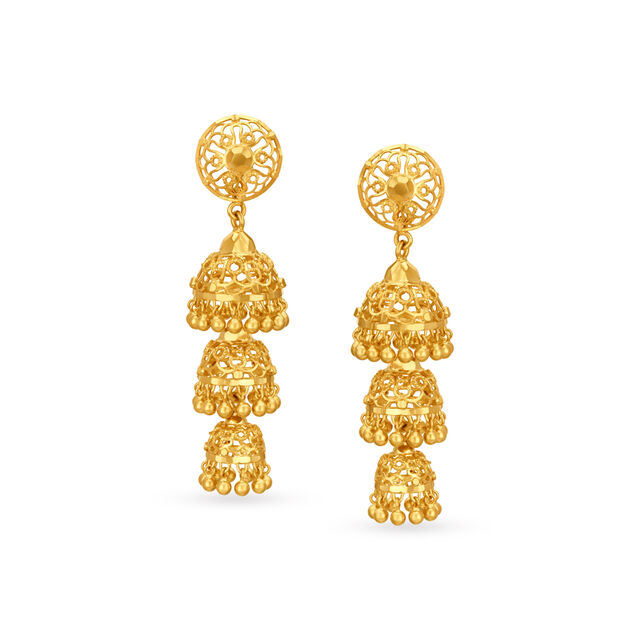Buy Versatile Gold Jhumka Earrings at Best Price Tanishq US