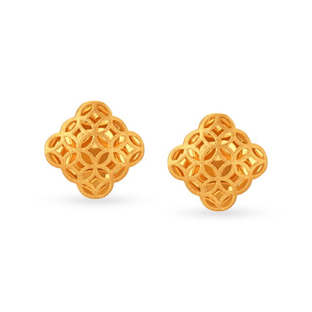 Enchanting Gold Stud Earrings 