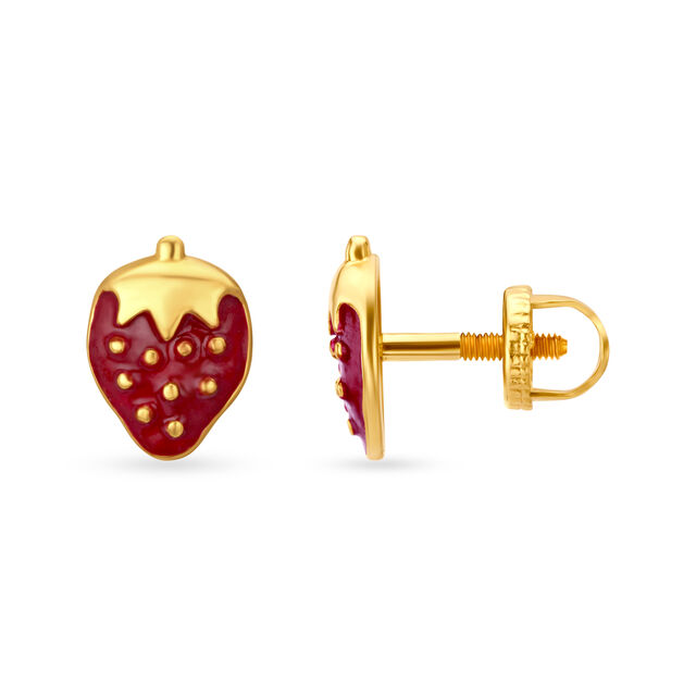 Quirky Strawberry Stud Earrings for Kids,,hi-res 2