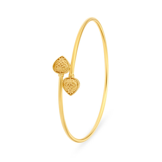 Delicate Leaf Pattern Bangle,,hi-res 2