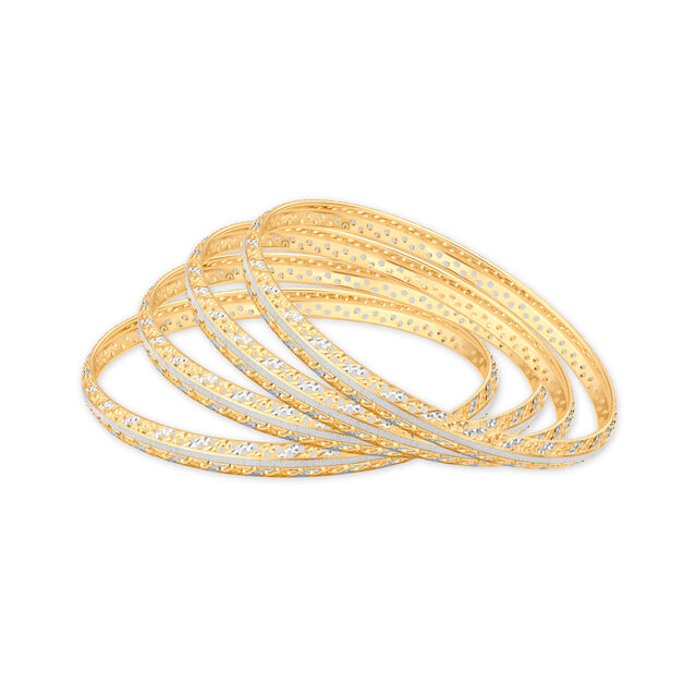 Intricate Dual Toned Gold Bangle 