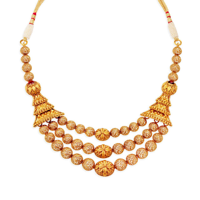 Captivating Carved Beads Necklace Set 4