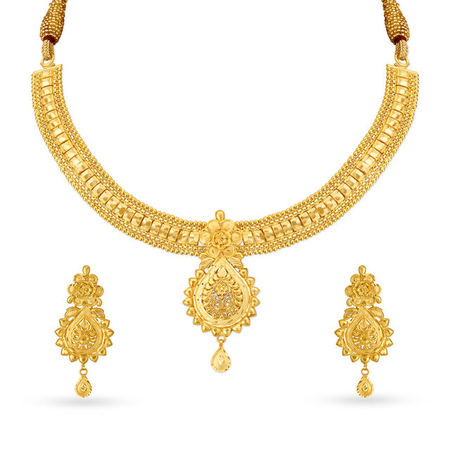 Temple Gold Necklace Set 