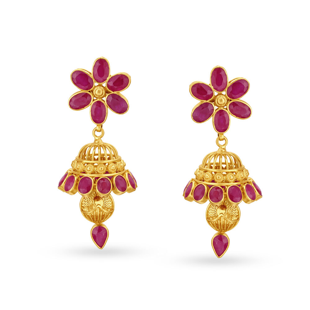 Ruby jhumkas price store