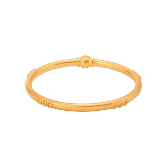 Slender 22 Karat Yellow Gold Orb Bangle,,hi-res