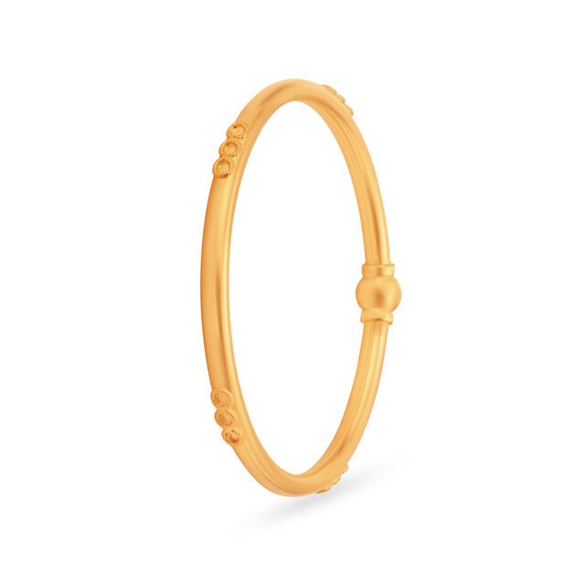 Slender 22 Karat Yellow Gold Orb Bangle
