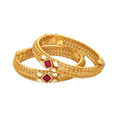 Paisley Pattern Gold Bangle,,hi-res 