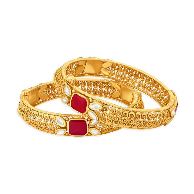 Bold Floral Gold Bangle 