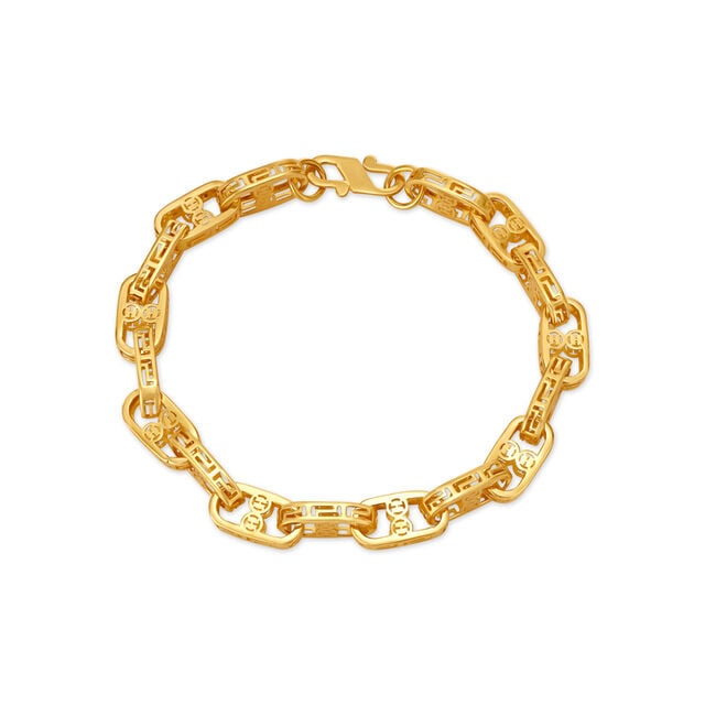 Stunning Carved Gold Bracelet For Men 